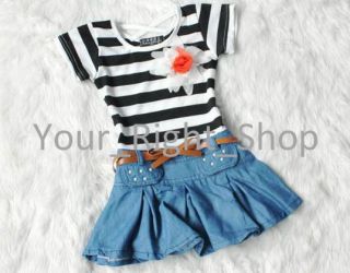 Children Girls Cute Striped Summer Dress
