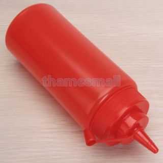 Kitchen Plastic Squeeze Bottle Dispenser with Cap for Sauce Vinegar Oil Ketchup