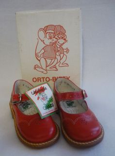 New Biffy Red Rojo Toddler Girls Leather Mary Jane Leather Shoes Size 5 1 2