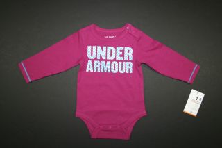 Under Armour Girls' Baby Linear Bodysuit Longsleeve Onesie 1241120 Many Sizes