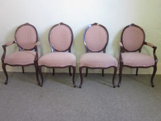 Interior Crafts Set 4 Lacquered French Style Dining Arm Chairs