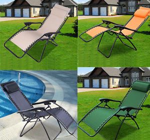 Outdoor Lounge Chair Zero Gravity Folding Recliner Patio Pool Lounger 5 Colors
