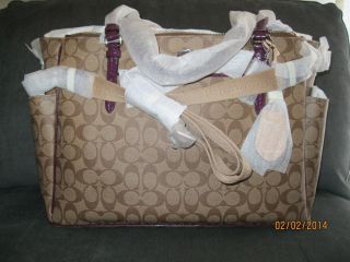 $458 Coach Peyton Signature Multifunction Tote Baby Bag Laptop Work Bag