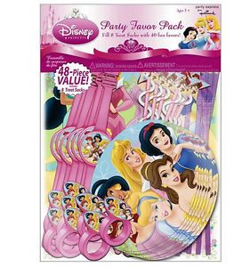Disney Princess Hallmark 48 Piece Party Favor Pack Birthday Party Supply Favors