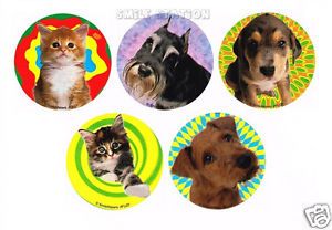 15 Cat Dog Animal Stickers Kids Birthday Party Goody Bag Favor Supply Reward