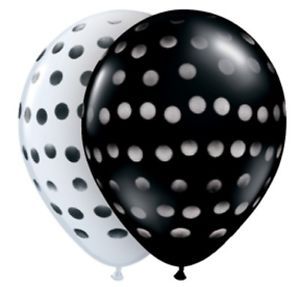 Black White Polka Dot Balloons 10 Themed Birthday Party Supplies