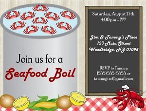 Seafood Boil Invitations Birthday Party Supplies Crab Lobster