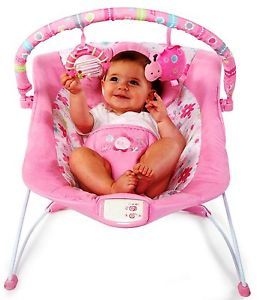 Bright Starts Bouncer Pink Blossomy Blooms Musical Seat Chair 