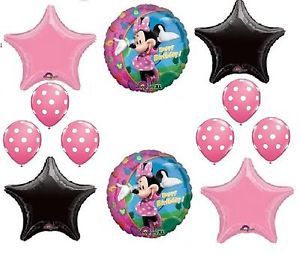 Disney Minnie Mouse Balloons Set Birthday Party Supplies Pink Polka Dots Girls