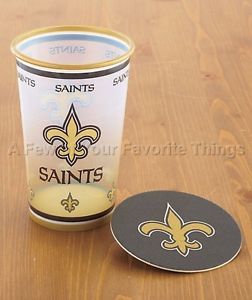 New Orleans Saints 16 PC 20 oz Stadium Cup Coaster Party Drink NFL Football Fan