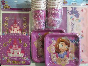 Sofia The First Princess in Training Disney Birthday Party Supply Kit w Bags