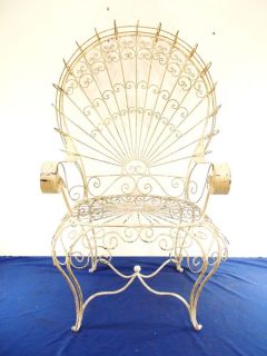 Antique Wrought Iron Wire Chair Garden Chair Wicker Wire Early 1900's Chair