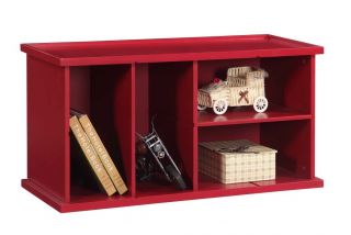 Red Finish Wood Storage Cubby Stackable Unit Bookcase New