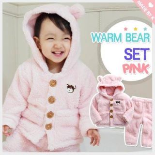 CA Made in Korea Warm Bear Set Pink Girl Baby Infant Clothing AA 534 6 12M