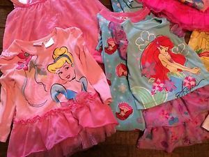 Disney Princess Clothes Lot 2T Dress Up Great Cond Nightie PJ Cute Belle Ariel