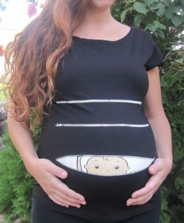 Maternity Shirt Pregnancy Clothing Maternity Clothes Funny T Shirt Baby Peeking
