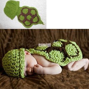 Baby Girls Boy Newborn 9M Knit Crochet Tortoise Clothes Photo Prop Outfits Acc