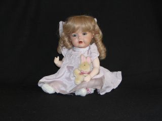 Doll 13" Lowe 1982 Seated Baby Girl Open Mouth Beautiful Must See