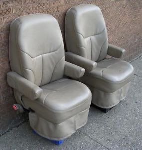 2003 Chevrolet American Van Tan Leather Front Seats Captain Chairs Chevy GMC GM