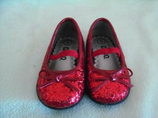 NWOT Baby Girls Red Sparkle Shoes Circo Brand Size 5