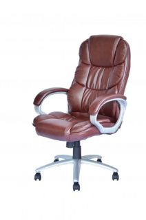 High Back Leather Executive Office Desk Task Computer Chair w Metal Base O10R