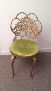 Vintage Metal Vanity Chair Hollywood Regency Rose Metal Art Fabulous Kessler