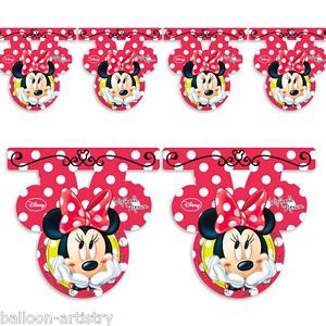 2 5M Disney Minnie Mouse Classic Red Polka Dots Party Flag Banner Bunting
