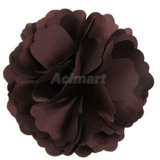 2 Women Girl Rose Flower Hat Hair Clip Brooch Pin Party Dress Corsage Coffee