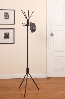 Kings Brand Dark Brown Finish Metal Coat Hat Rack Stand with 8 Hooks 68"H New