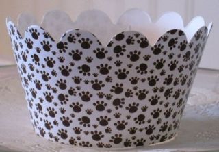 Brown Puppy Paw Prints Cupcake Wrappers Party Favors Party Favors Birthday