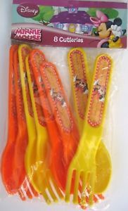 Minnie Mouse Party Supplies Favor Cutlery x8 Birthday Spoon Fork Decoration Girl