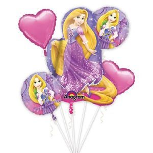 5pc Rapunzel Balloon Bouquet Tangled Birthday Party Supplies Disney Princess