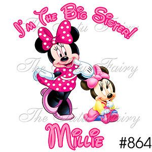 Big Sister Baby Minnie Mouse Personalized Shirt Name Age 1st 2nd 3rd 4T 5 6 7