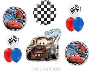 Disney Cars Tow Mater Race Car Driver Birthday Party Balloons Supplies Flag Boys