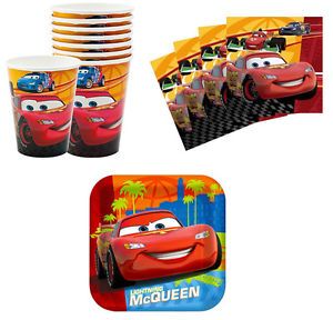Disney Cars 2 Birthday Party Supplies Plates Napkins Cups Set for 8 or 16 New