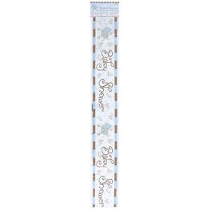 Baby Joy Blue and Brown Boy Carriage Foil Banner Party Supplies Baby Shower