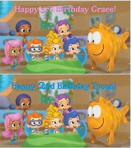 Custom Vinyl Bubble Guppies Birthday Party Banner Decorations with Child's Name