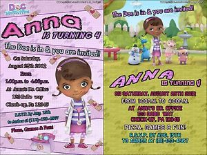 Doc McStuffins Invitations Party Supplies Avail 6 Designs to Choose From
