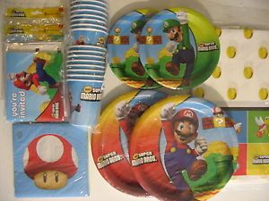 Super Mario Bros Mario Brothers Birthday Party Supplies Super Deluxe Kit