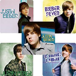10 Justin Bieber Glitter Stickers Girls Party Treat Loot Bags Favors Supply