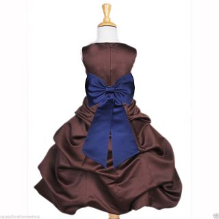 Fabulous Wedding Bridal Flower Girl Dress Brown Navy Blue 2 4 6 6X 8 10 12 14 16