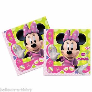 20 Disney Minnie Mouse Bow tique Toons Pink 2ply Party Disposable 33cm Napkins