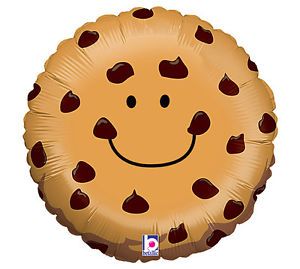 Chocolate Chip Cookie Monster Smiley Face 21" Balloon Birthday Party