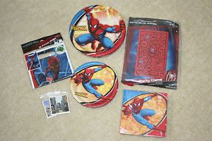Spiderman Birthday Party Supplies Plates Napkins Game Treat Bag Stickers
