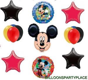 15pc Mickey Mouse Happy Birthday Balloons Set Party Supplies Boys Disney Jumbo
