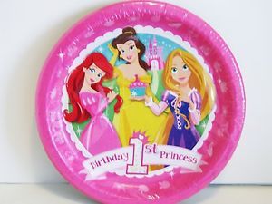 Disney Princess 1st Birthday Party Supplies Lunch Dinner Plates 8 Free SHIP