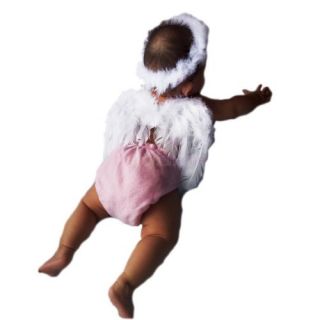0 6mo White Feather Angel Wings Baby Photo Studio Prop