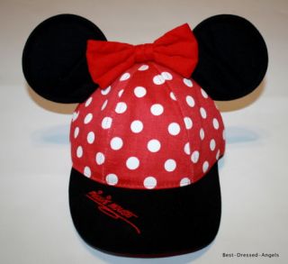 Minnie Mouse Walt Disney World Red Polka Dot Toddler Hat Cap Ears Bow