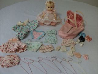 1950 Vogue Ginette Baby Doll Carrier Clothes Shoes Socks Hangers Diapers