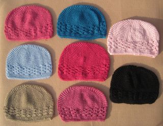Baby Crochet Knit Handmade Beanie Kufi Hat Cap Newborn Girl Gift New